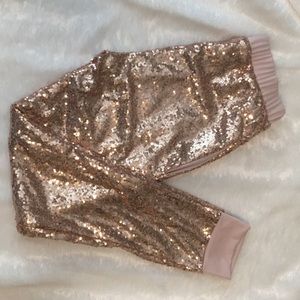 Rose Gold Sequined Pants. Size small.